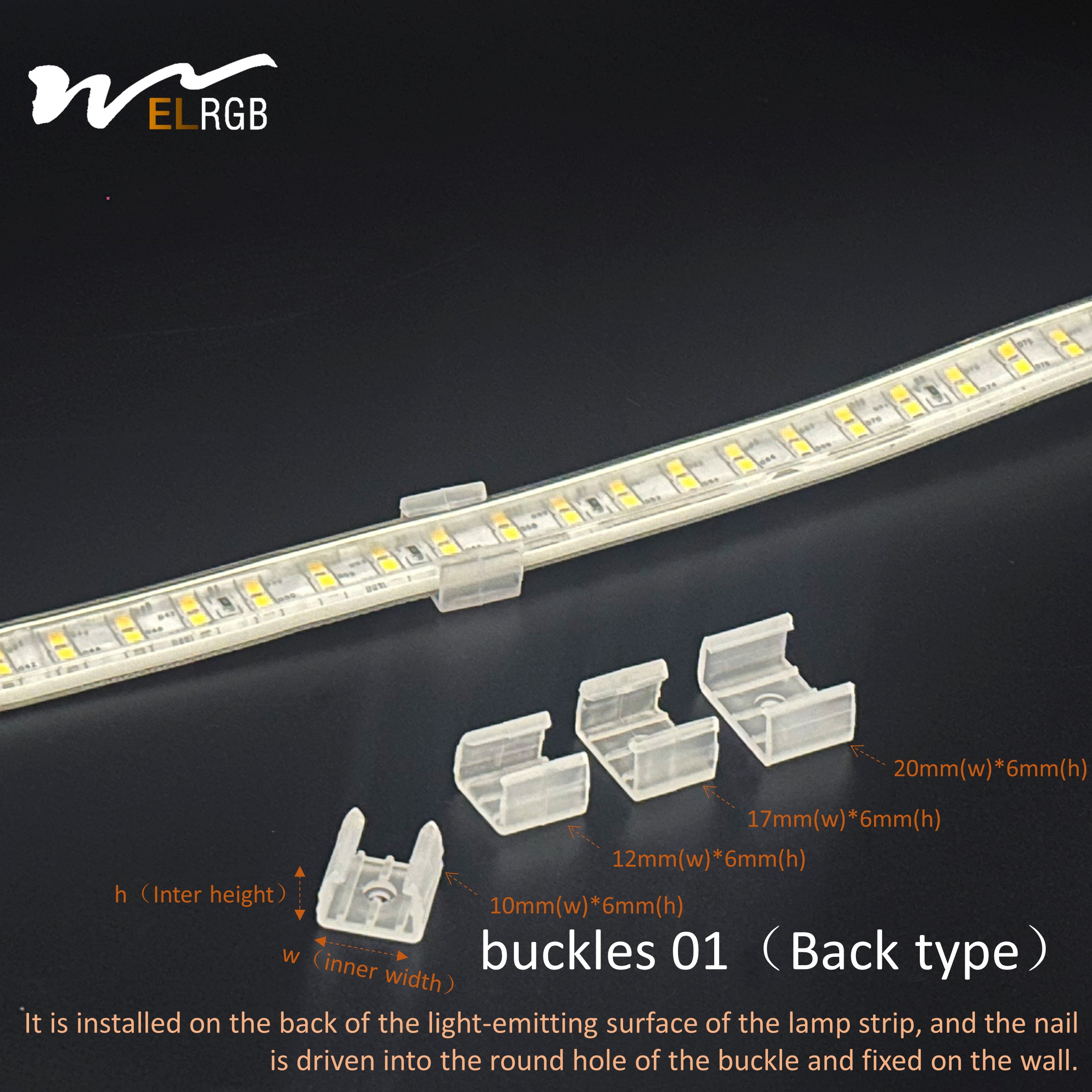 3014 5730 2835 5050 LED Light Strip Buckle Fixer Translucent Product Weight kg 0.01