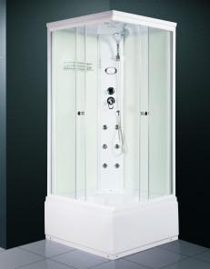 China Tempered Glass ABS Top Black Steam Bath Shower For Massage factory