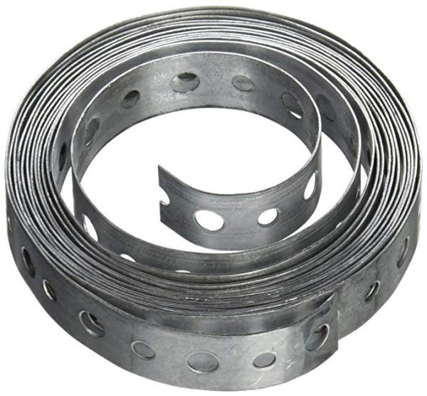 Silver HVAC Duct Fitting Strap Perforated Plumbers Metal Tape Hanger Bar