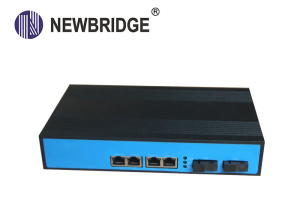 Single fiber 2 fiber 10 100 1000M industrial fiber ethernet switch 4 RJ45 media