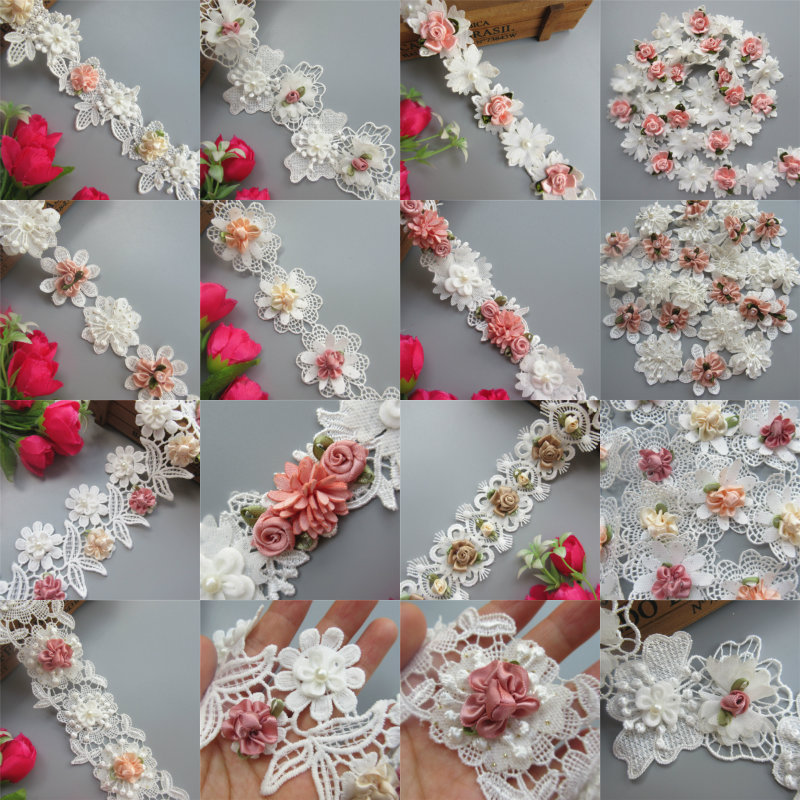Hot sale Nylon/Spandex Cluny Lace webbing For Garment accesseries white lace trim