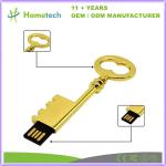 Classic Key Shaped Metal Thumb Drive Water Proof Data Storage Silver Gold Copper