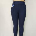 Womens Horse Riding Pants Navy Blue Front Pocket Full Seat Silicone Grip