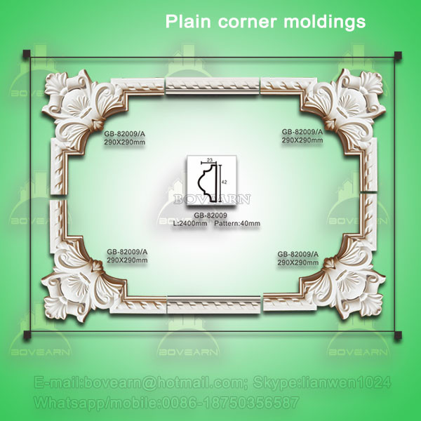 China Latest European style PU corner cornice moulding for home & interior decpration factory