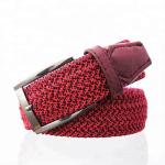 Alloy Buckle Braided Stretch Belt 125cm Mens Woven Elastic Belt