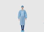 Dust Proof Blue SMS Surgical Gown , Disposable Surgery Gowns Weight 35g