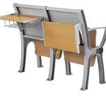 Plywood Metal University College Classroom Furniture / Foldable School Desk And
