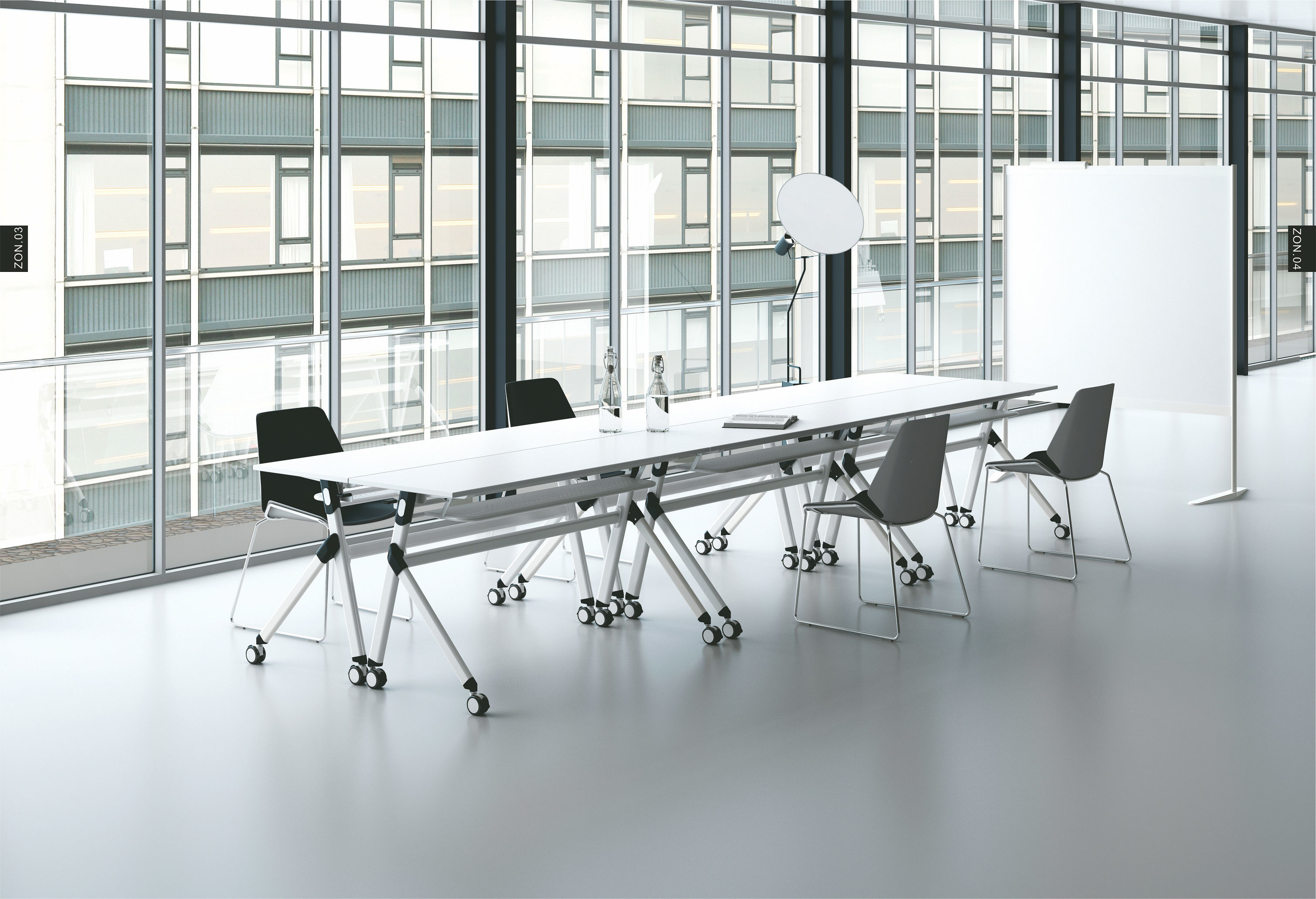 Adjustable Conference Table Chairs With Wheels ISO Certificated