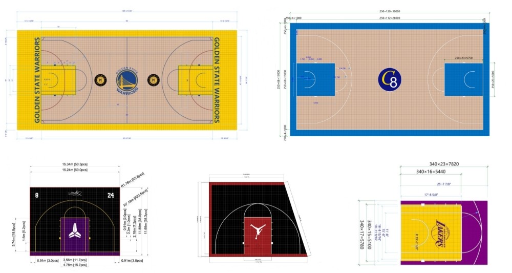 Outdoor Sports Pickleball Basketball Court Flooring Tiles Interlocking