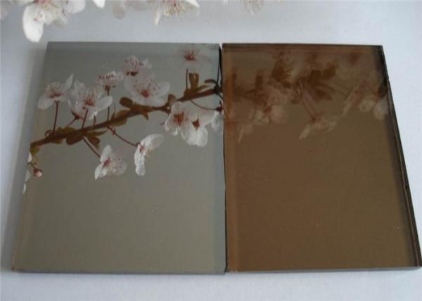 Flat / Curve Shape Solar Reflective Glass , 3mm - 12mm Thickness Brown