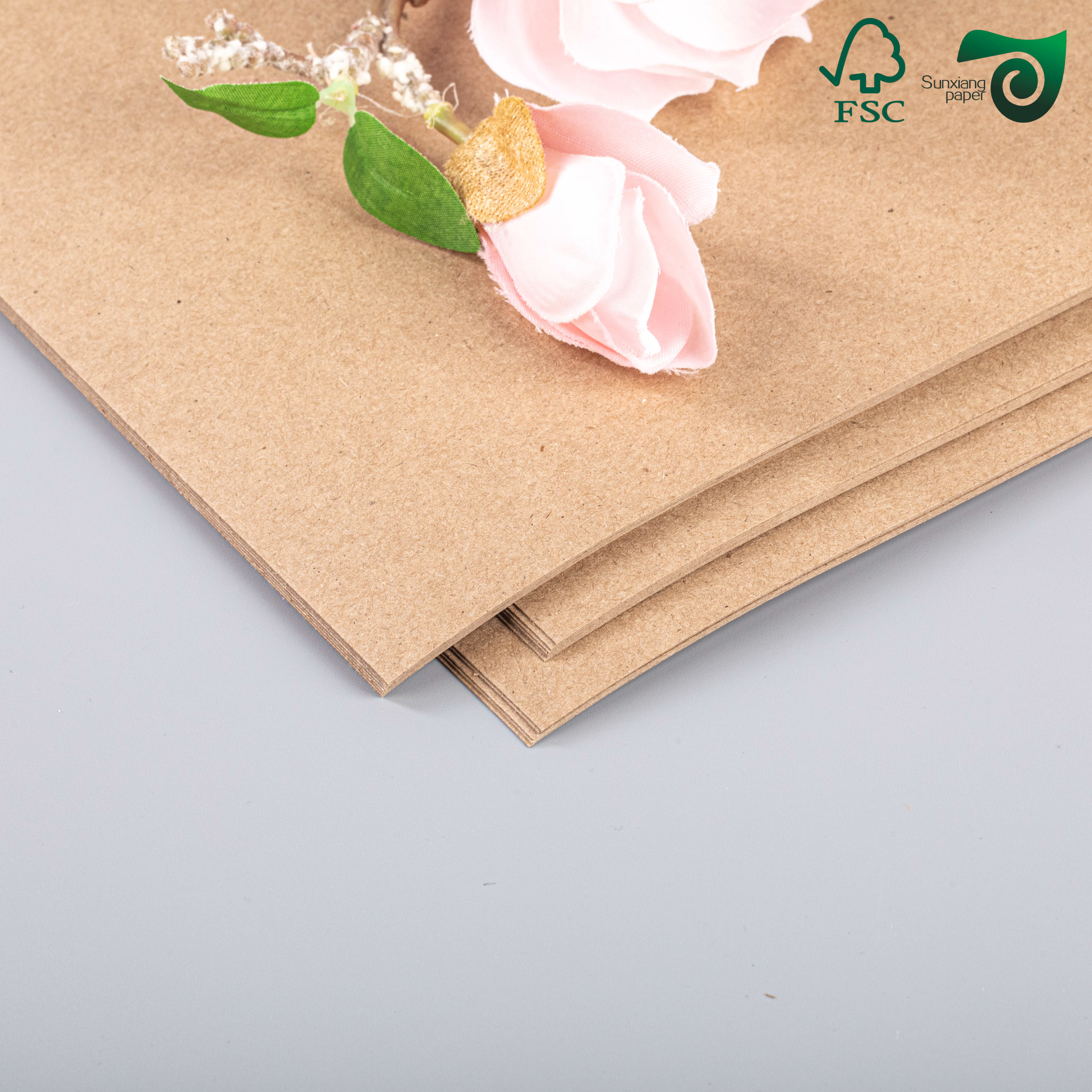 China Uncoated Unbleached Recycled Pulp Kraft Paper 230gsm 250gsm 300gsm factory