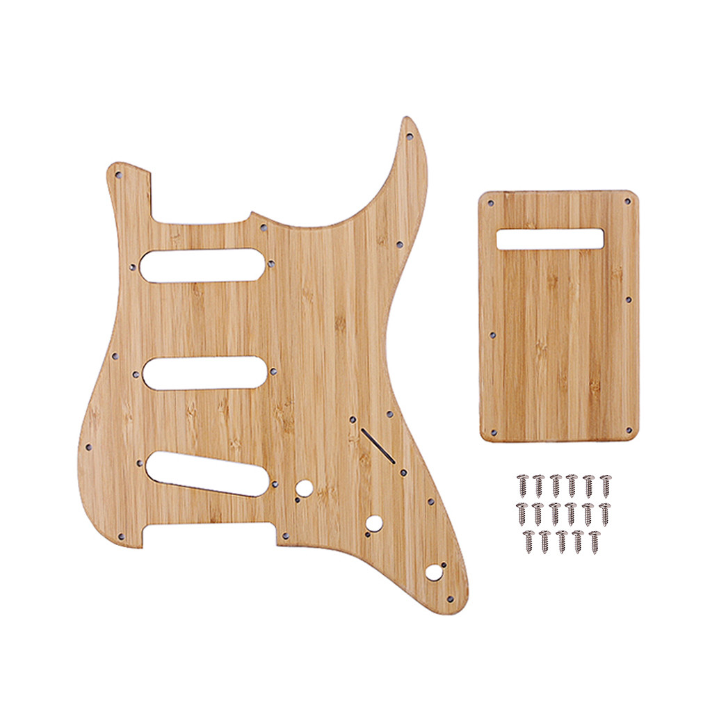 Bamboo Electric Guitar Pickguard SSS 11 Holes with Back Plate Screws for ST electric guitar Accessories Parts