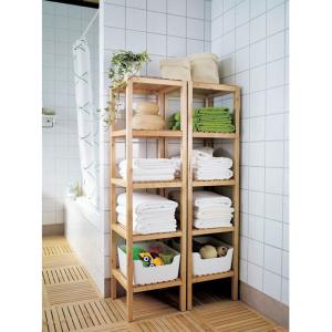 China new design home use multi-functional bamboo bathroom towel shelves factory