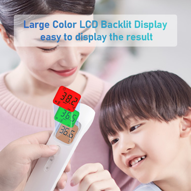 Head LED Backlight Digital Infrared Thermometer Non Contact For Adult And Child