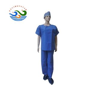 China isposable Surgical Clothes 3 Layers SMS Doctors Nurses Operation Room Short Sleeves Top Pants factory