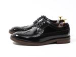 Brand Italian Mens Leather Shoes Flats Footwear Black Slip On Dress Shoes