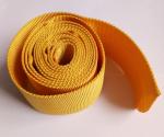 CE Woven Polyester Hollow Webbing , Yellow Webbing For Hydraulic Pipes