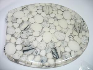 China cobble stone poly resin toilet seat factory