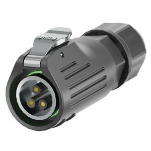 China 3 Pin Plastic Waterproof Power Connector IP68 PA66 Nylon Metal Circular Plug factory