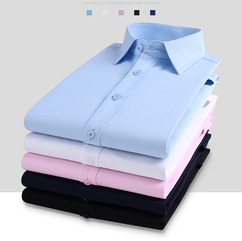 Nonwoven Weaving Method Autumn Long Sleeve Plus Size Men's Shirts For Business Attire
