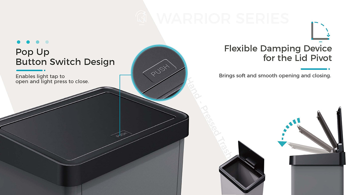Save Shipping Costs with Detachable Multi-capacity Household sealed Stainless Steel Trash Cans