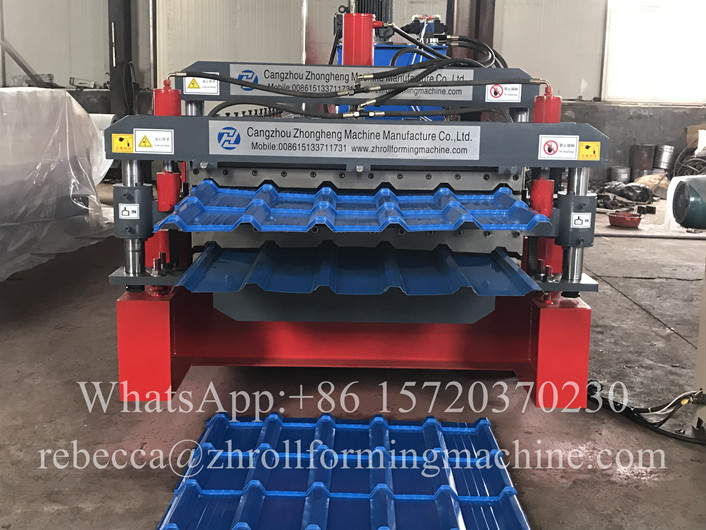 Full Automatic Double Glazed Roof Tile Roll Forming Machine With Wave Pressing
