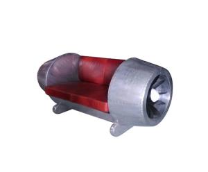 China Red Leather Aviator Engine Alumium Covered Sofa factory