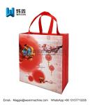 Red series 100gsm 2018 latest fashion pp non woven shopping bag with red handle