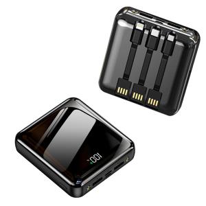 China Casun Mini power bank 10000mAh portable fast charging powerbank with cable digital power display factory