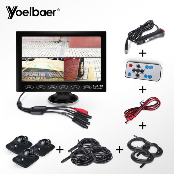 China Night Vision Car Reversing Aid System 7 Inch TFT LCD Monitor With Touch Screen factory