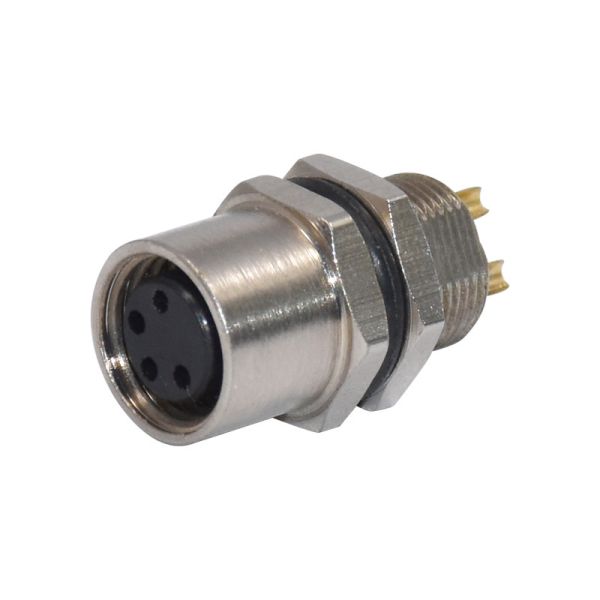 M8 IP67 Waterproof Male Metal Panel Mount Circular Soldering Connector 3 Pin 4 Pin Straight (IBEST)