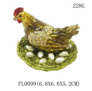 China wholesale trinket box animal jewelry boxes hen animal jewelry box factory