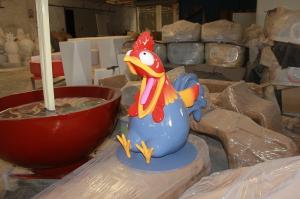China outdoor mascot rooster statue by fiberglass in garden/ plaza/ shopping mall for attraction factory