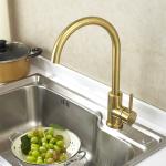 Sink Mixer Gold/Brass Color 304/316 Stainless Steel Kitchen Faucet With Hot/Cold