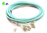LC OM3 Fiber Optic Pre - terminated Pigtail 12F 12 Colors LC UPC OM3 Aqua Bunch