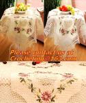 christmas tablecloths cotton and linen, Tablemat, Corcheted Lace Table linen,