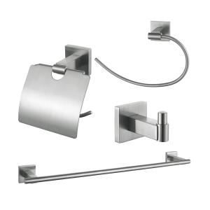 China Luxury Modern Bathroom Hardware Sets Stainless Steel 304 Satin Wall Installation factory