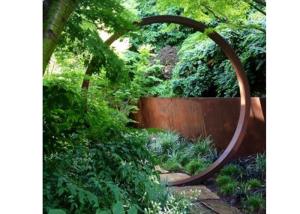 China Garden Decoration Metal Art Sculpture Corten Steel Rings Sculpture 200cm Dia factory