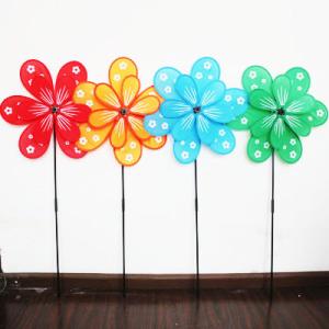 China Spring seasonal windmill yard stake flowers double layer factory