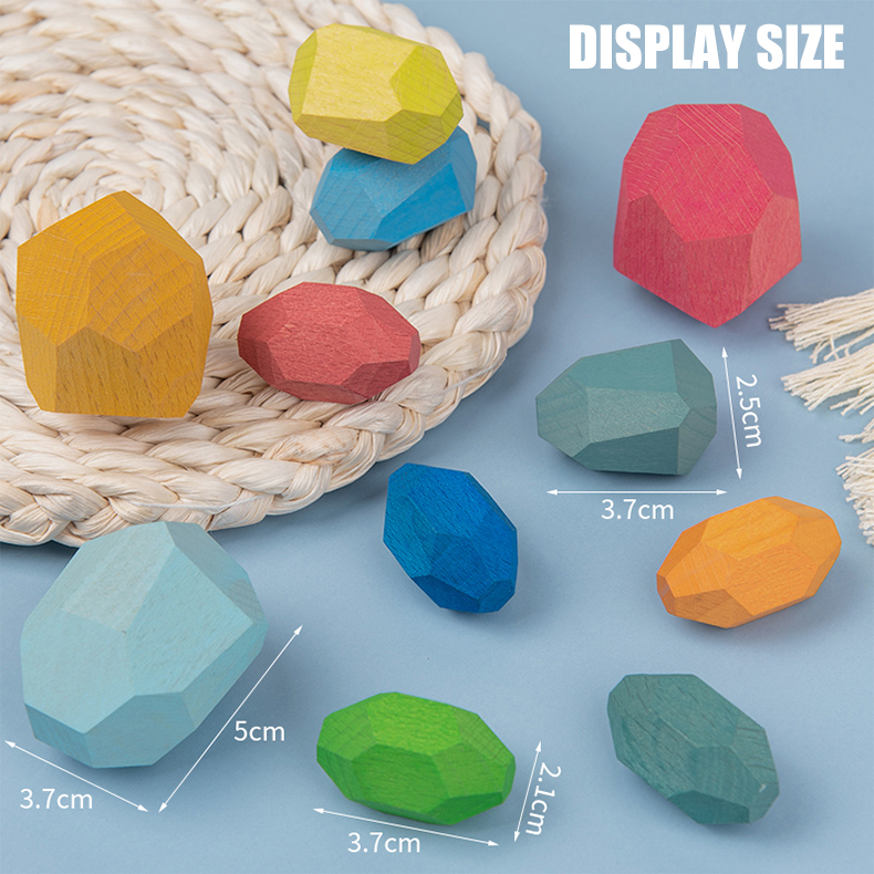 Jenga 14cm Rock Wooden Building Blocks Set Wooden Stacking Blocks Balancing Toy