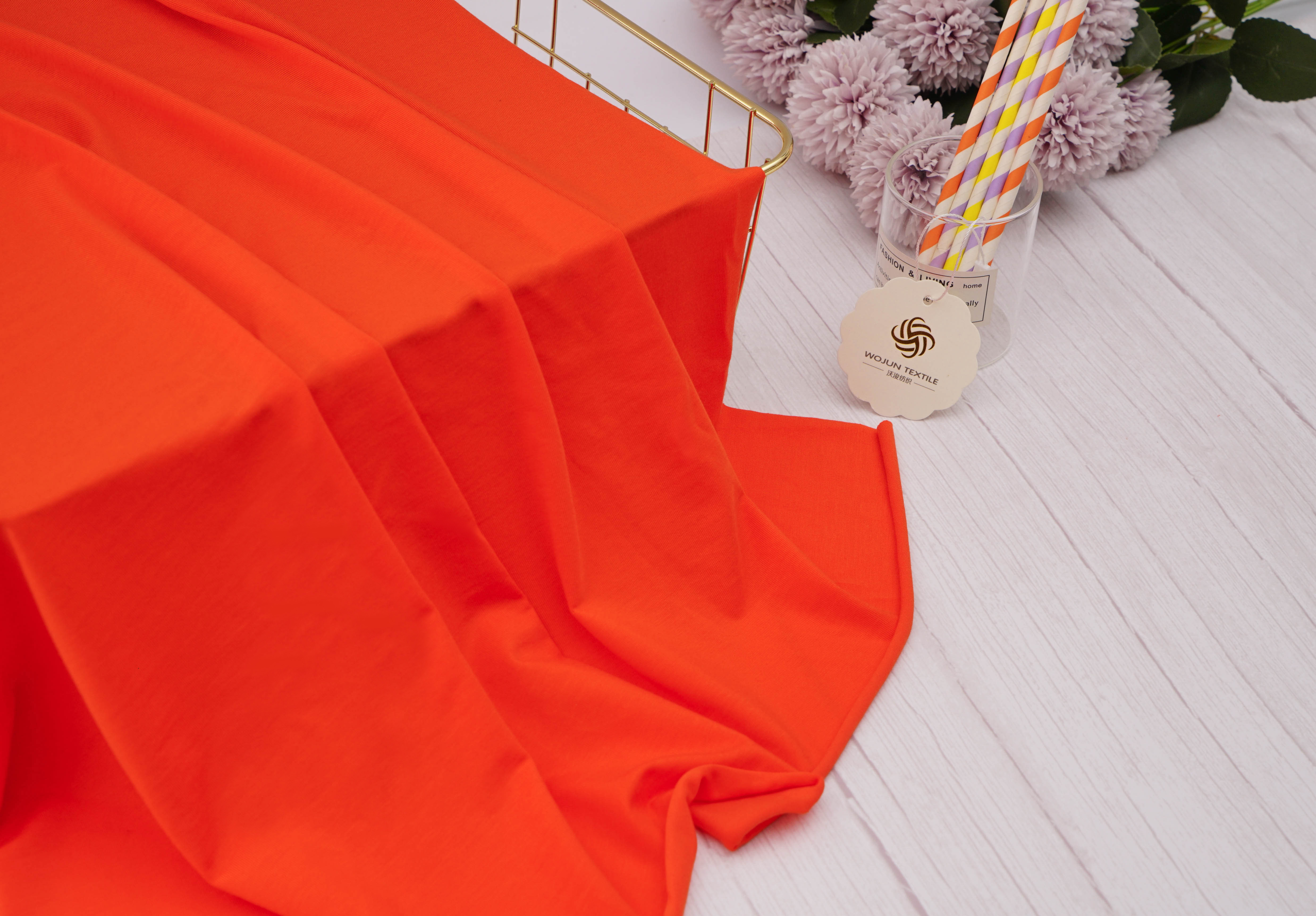 Natural High-End Glossy Comfortable Breathable Striped Knit Fabric For T-Shirt