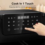 Oil Free Dual Zone Air Fryer 9L Large For Family With 2 Drawers 10 Presets 2400W