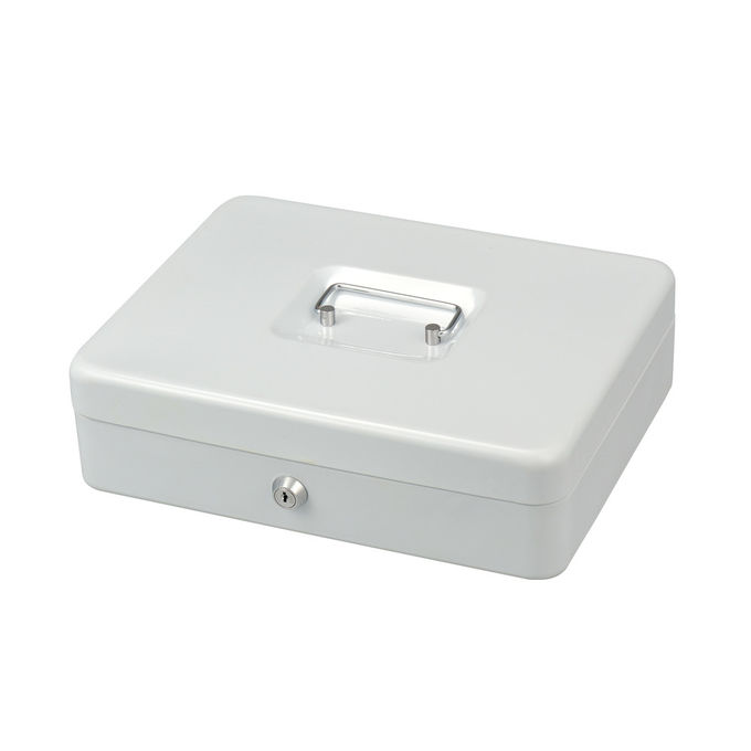 Red Five Cell Metal Cash Box With Key Lock Money Saving Safes Durable