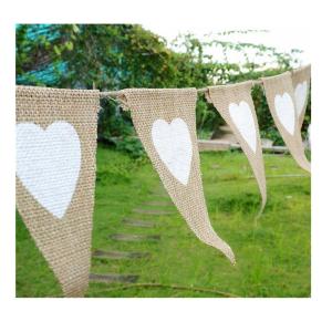 China Triangle Natural Jute 17x13cm Decoration Flag Line factory