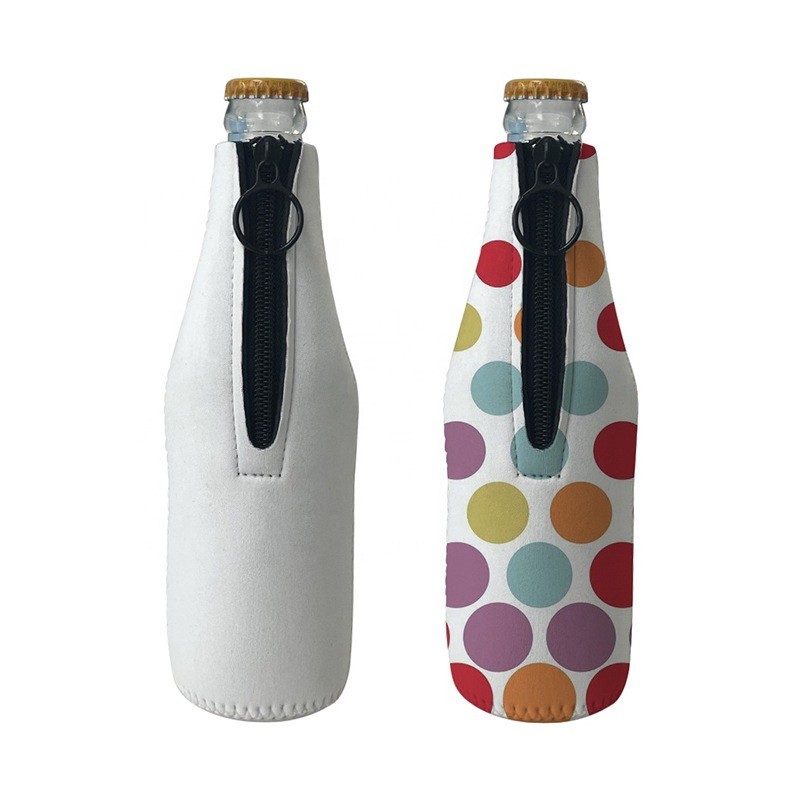 Personalized Sublimation Neoprene Beer Bottle Sleeve With Zipper