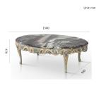 Italian Style Classic Carved Wood Marble Coffee Center Table Living Room
