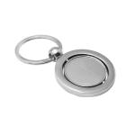 Custom Promotional Rotating Blank Metal Car Keyring Round Shape Zinc Alloy