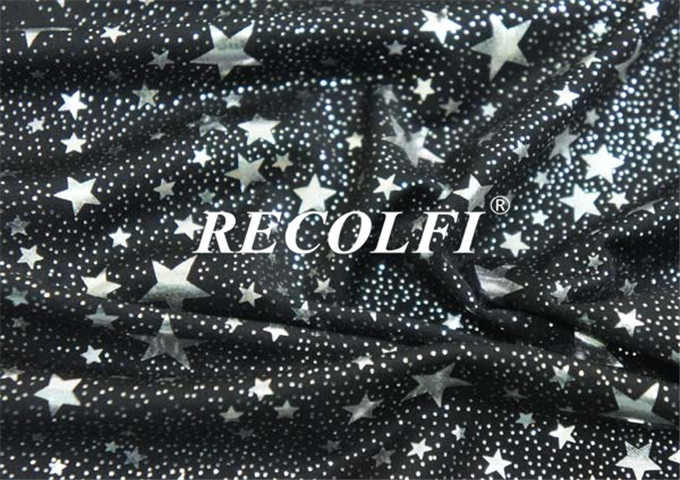 Silver Foil Knit Activewear Nylon Spandex Fabric Moisture Wicking Fast Dry