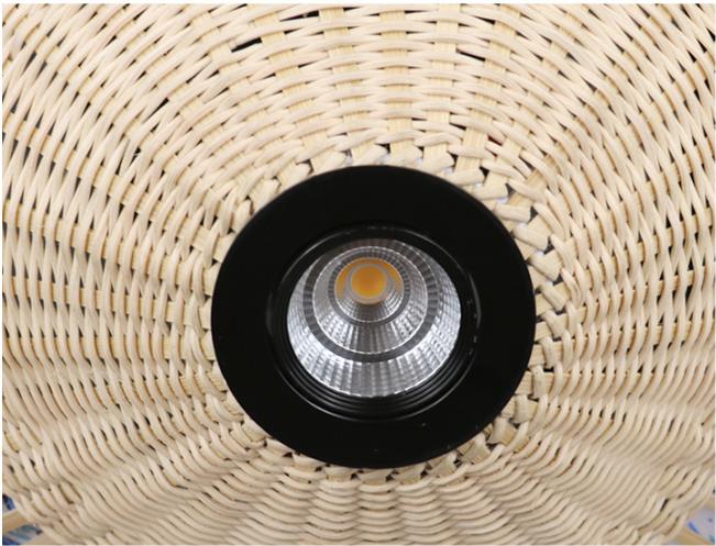 OEM Bamboo Rattan Pendant Light Umbrella Shape For House Decoration