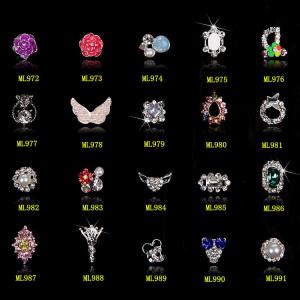 China Hot NEW Wholesale Alloy Jewelry 3D Nail Art Jewelry Nail rhinestones Sticker Supplier Number ML972-991 factory